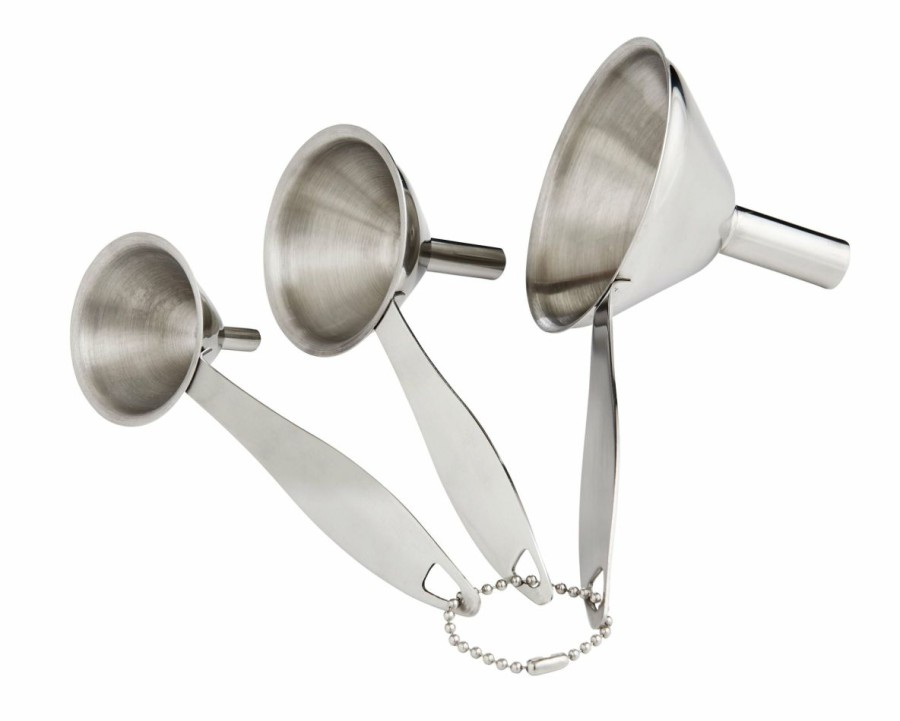 Cooks' Tools * | Harold Import Company Harold Imports 3-Piece Stainless Steel Condiment Funnels