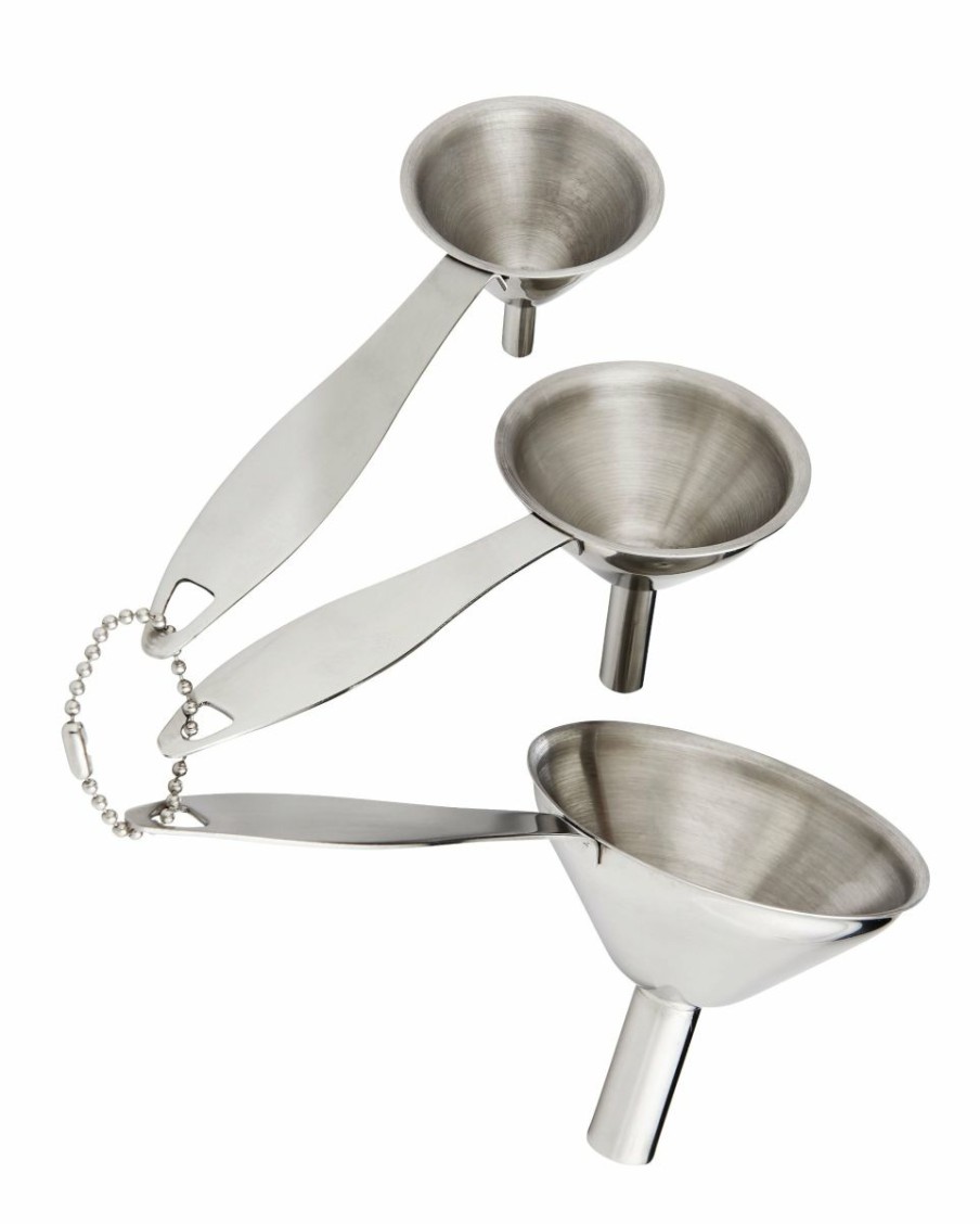 Cooks' Tools * | Harold Import Company Harold Imports 3-Piece Stainless Steel Condiment Funnels