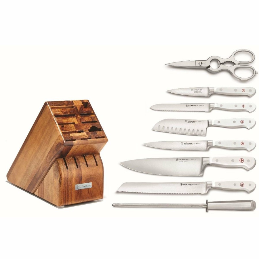 Knives * | Wusthof Cutlery Wusthof Classic White 9-Piece Set | Acacia