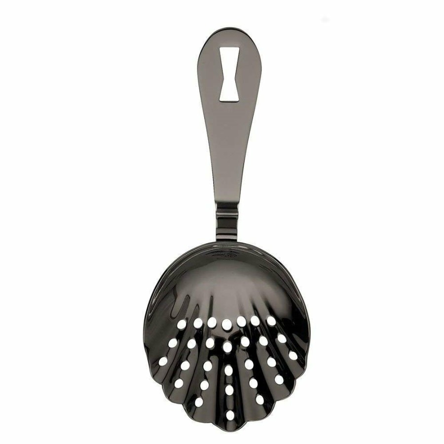 Glassware & Tabletop * | Mercer Barfly Scalloped Julep Strainer | Gun Metal Black