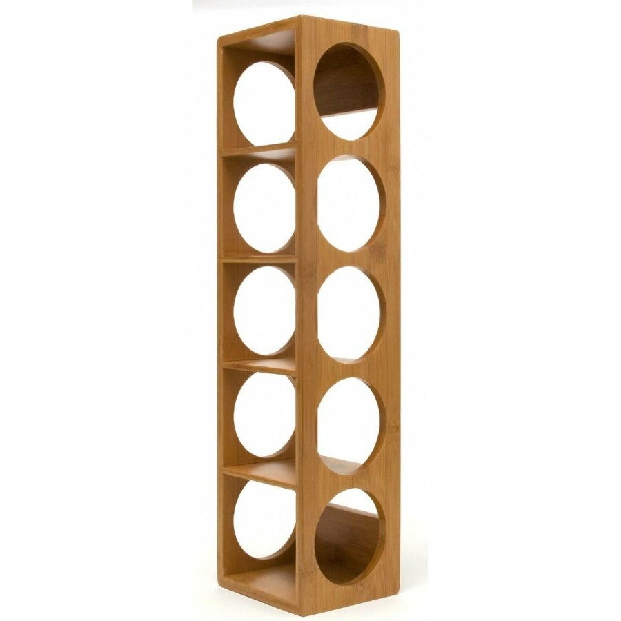 Glassware & Tabletop * | Lipper International Stacking 5-Bottle Wine Rack | Bamboo