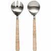 Glassware & Tabletop * | Danica Brands Danica Heirloom 2-Piece Salad Servers Set | Matte Steel & Rattan