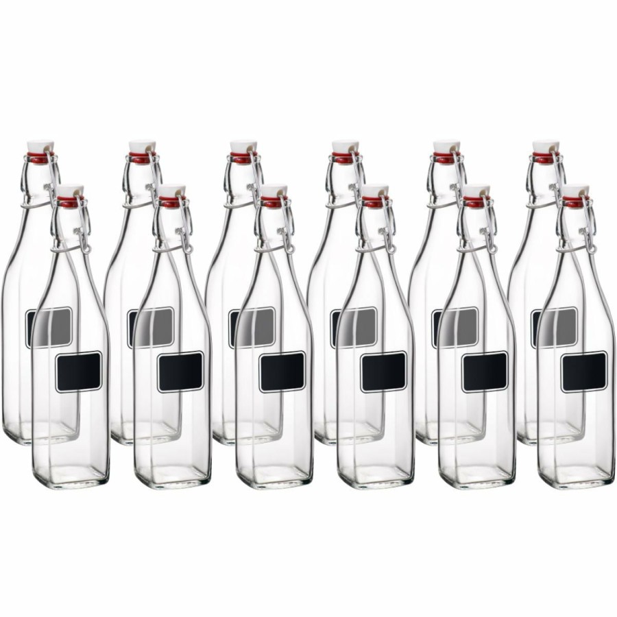 Glassware & Tabletop * | Bormioli Rocco 17Oz Swing Top Bottles With Chalkboard Label | 12-Pack