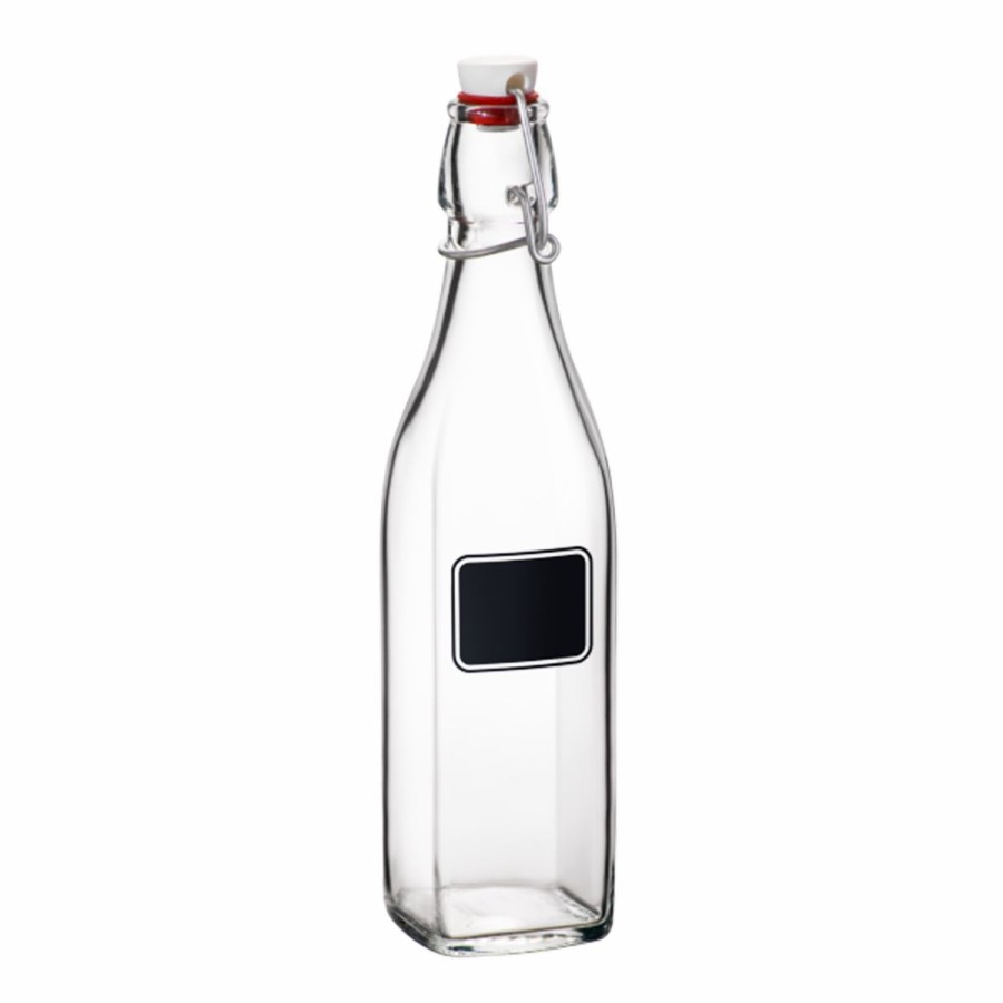 Glassware & Tabletop * | Bormioli Rocco 17Oz Swing Top Bottles With Chalkboard Label | 12-Pack