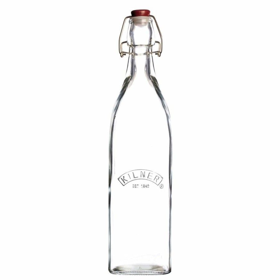 Glassware & Tabletop * | Kilner Swing Top Square Glass Bottle | 1L