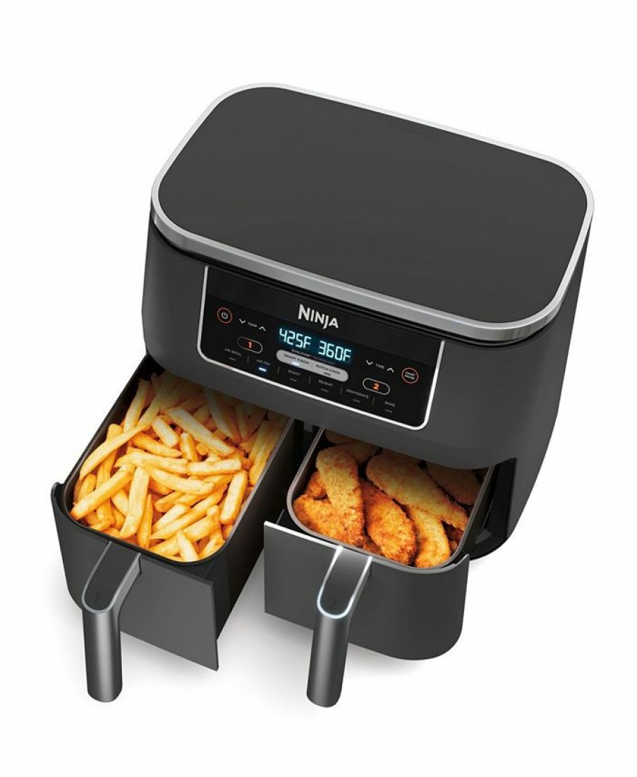 Kitchen * | Ninja Foodi Dz201 6-In-1 8-Qt. 2-Basket Air Fryer With Dualzone Technology Black