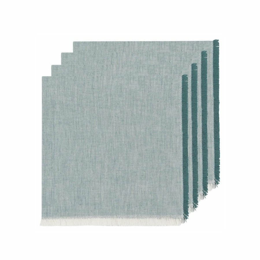 Glassware & Tabletop * | Danica Brands Danica Heirloom 18 Chambray Napkins (Set Of 4) | Lagoon