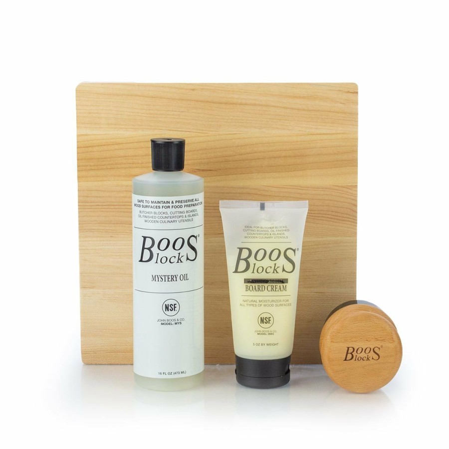 Knives * | John Boos 10 X 10 Maple Board & Care Kit