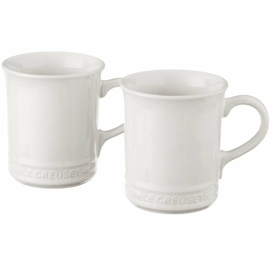 Glassware & Tabletop * | Le Creuset 1.25 Qt. Demi Kettle Tea Pot + 2 14Oz Mugs Set | White