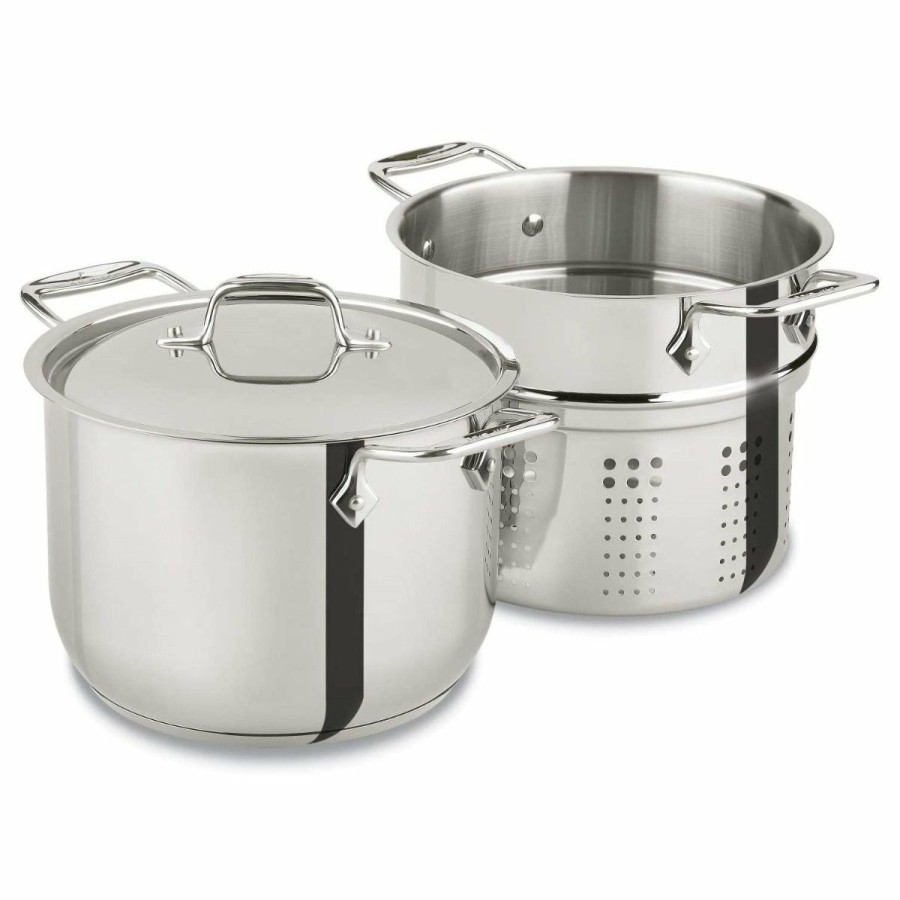 Cooks' Tools * | All-Clad 6 Qt. Stainless Steel Pasta Pentola