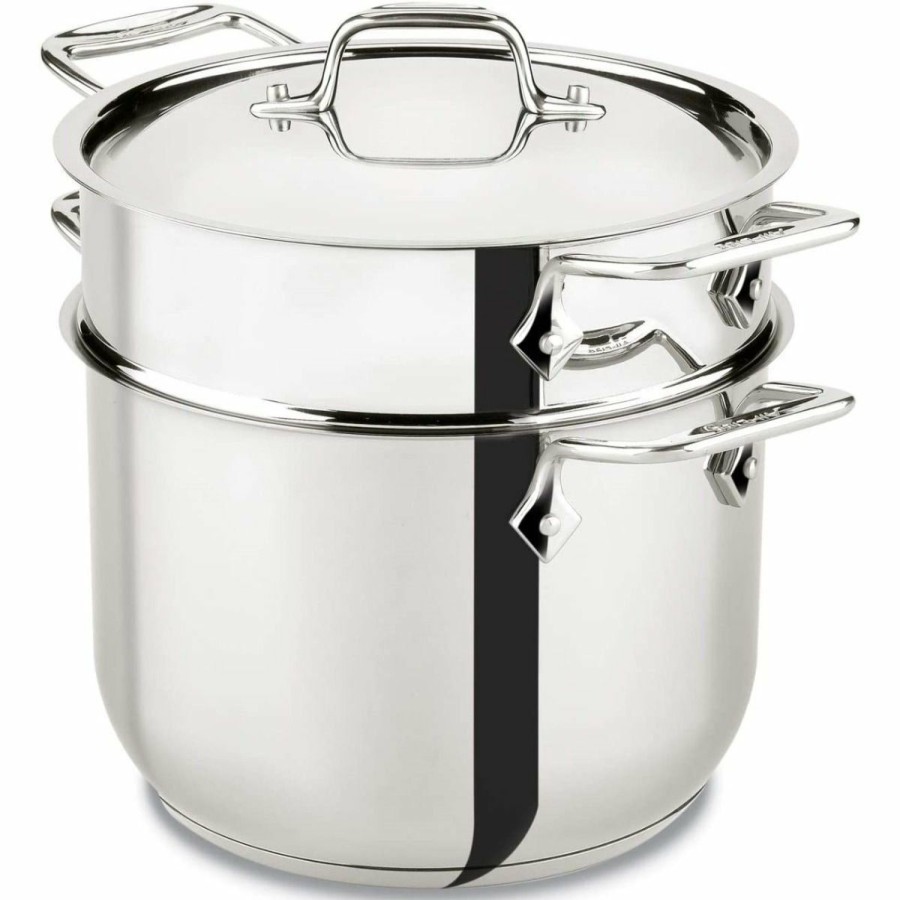 Cooks' Tools * | All-Clad 6 Qt. Stainless Steel Pasta Pentola