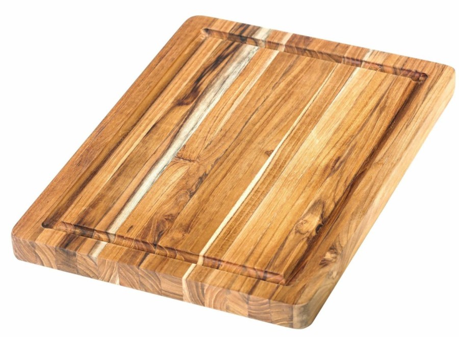 Knives * | Teakhaus Edge Grain Carving Board + Juice Canal (Rectangle) | 14 X 10 X 1