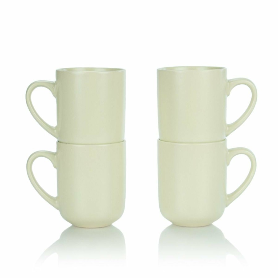 Glassware & Tabletop * | Everything Kitchens Modern Flat 15Oz Mugs (Set Of 4) | Beige