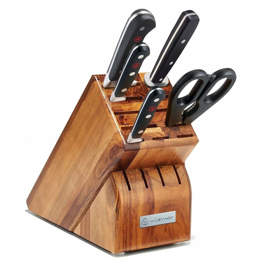 Knives * | Wusthof Cutlery Wusthof Classic 6-Piece Starter Knife Block Set | Acacia