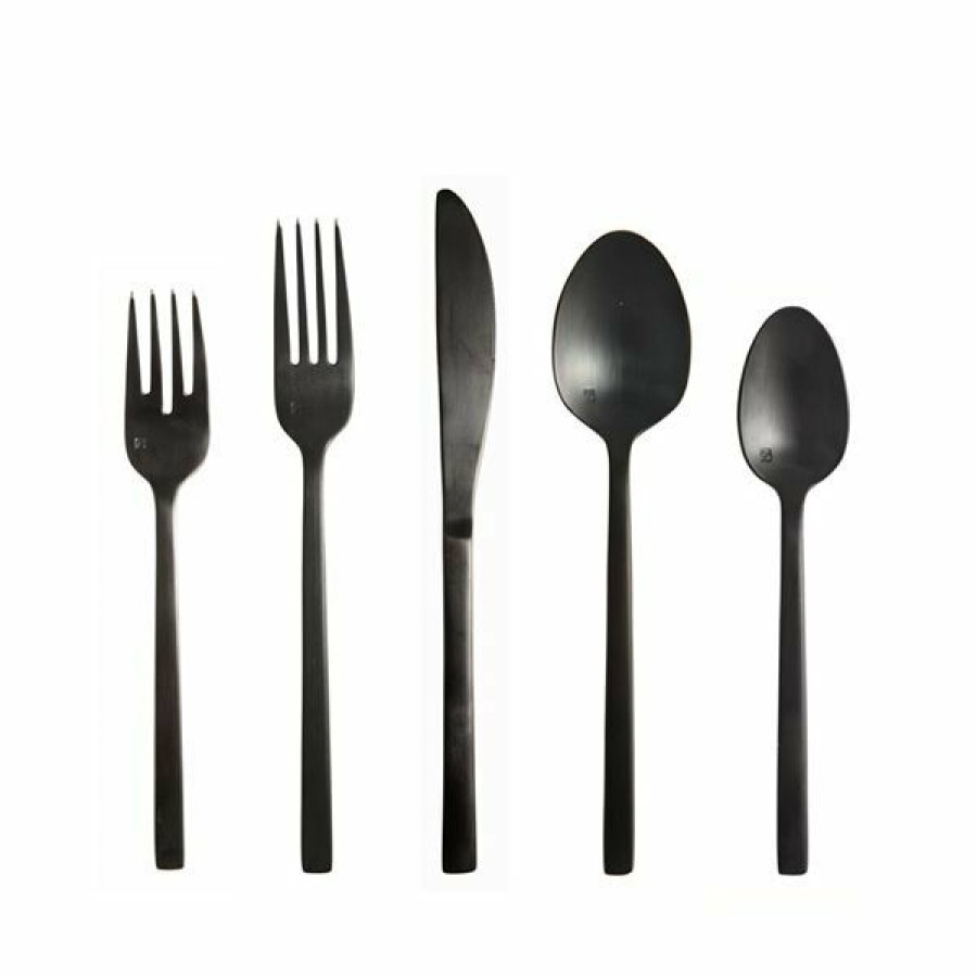 Glassware & Tabletop * | Fortessa Arezzo 5Pc Flatware Place Setting Brushed Black