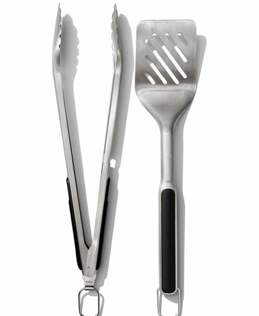 Kitchen * | Oxo 2-Pc. Grilling Tongs & Spatula Set Stainless Steel