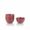 Glassware & Tabletop * | Everything Kitchens Modern Colorful Neutrals Rippled 6 Bowls (Set Of 4) Matte | Red