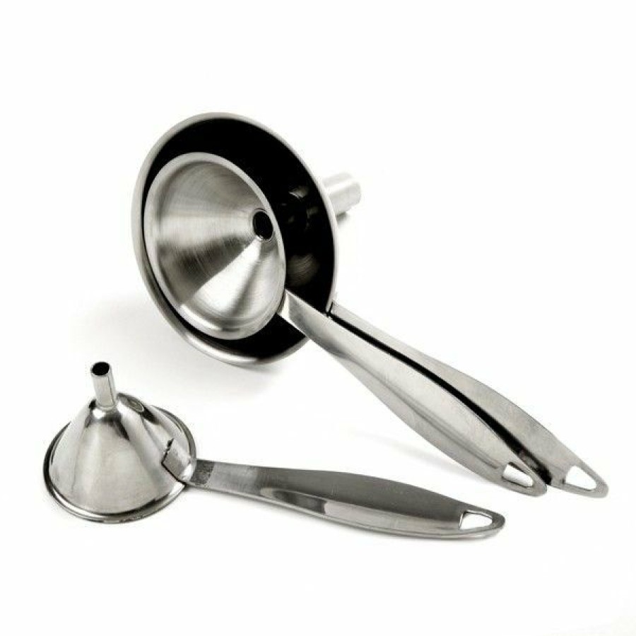 Cooks' Tools * | Norpro Set Of 3 Funnels With Handles (Stainless Steel)