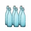 Glassware & Tabletop * | Bormioli Rocco 33.75Oz Swing Top Giara Glass Bottles Sky Blue | 6-Pack