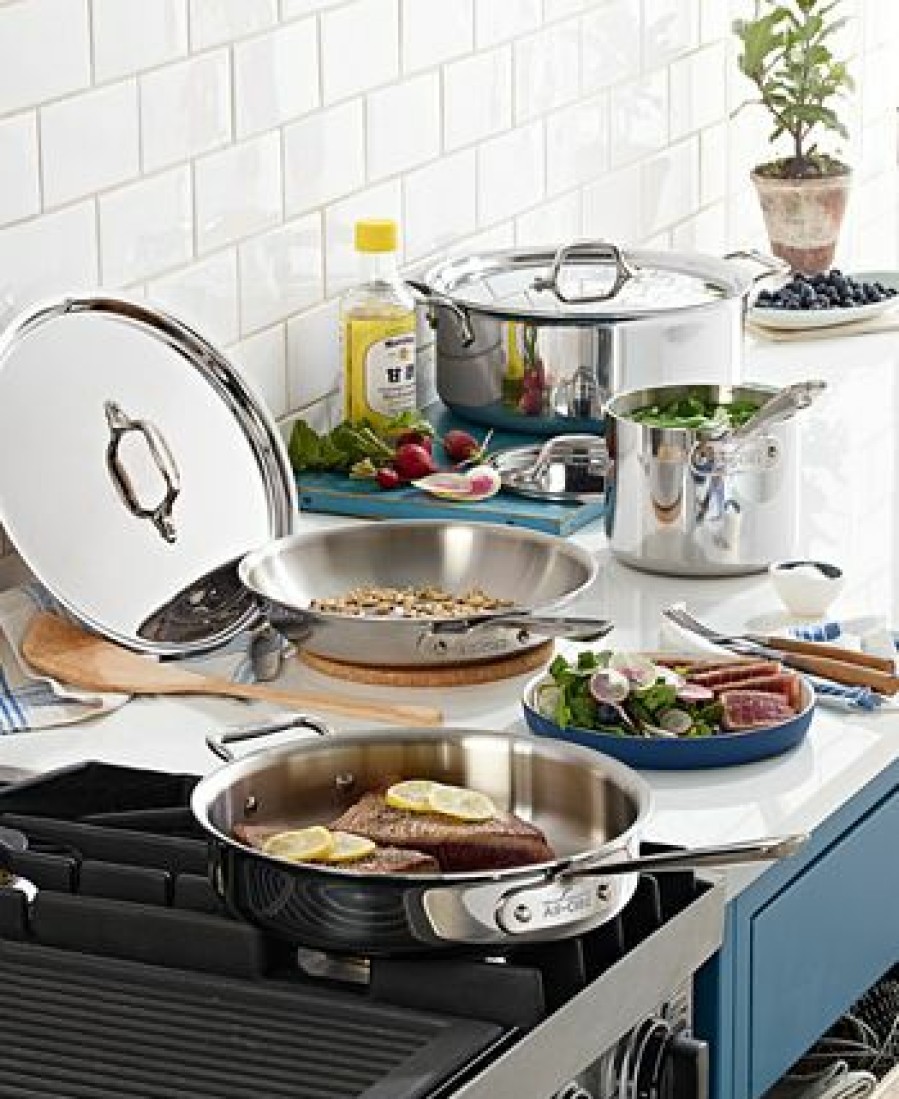 Kitchen * | All-Clad Steel Cookware Set, Created For Macy'S, 7 Piece Stainless