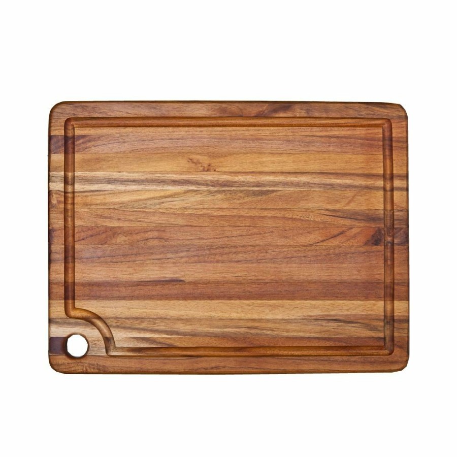 Knives * | Teakhaus Edge Grain Carving Board W/Corner Hole + Juice Canal (Rectangle) | 18 X 14 X 0.75