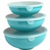 Cooks' Tools * | Gourmac Elliptical Melamine Prep Bowl With Lids (Set Of 3) | Turquoise