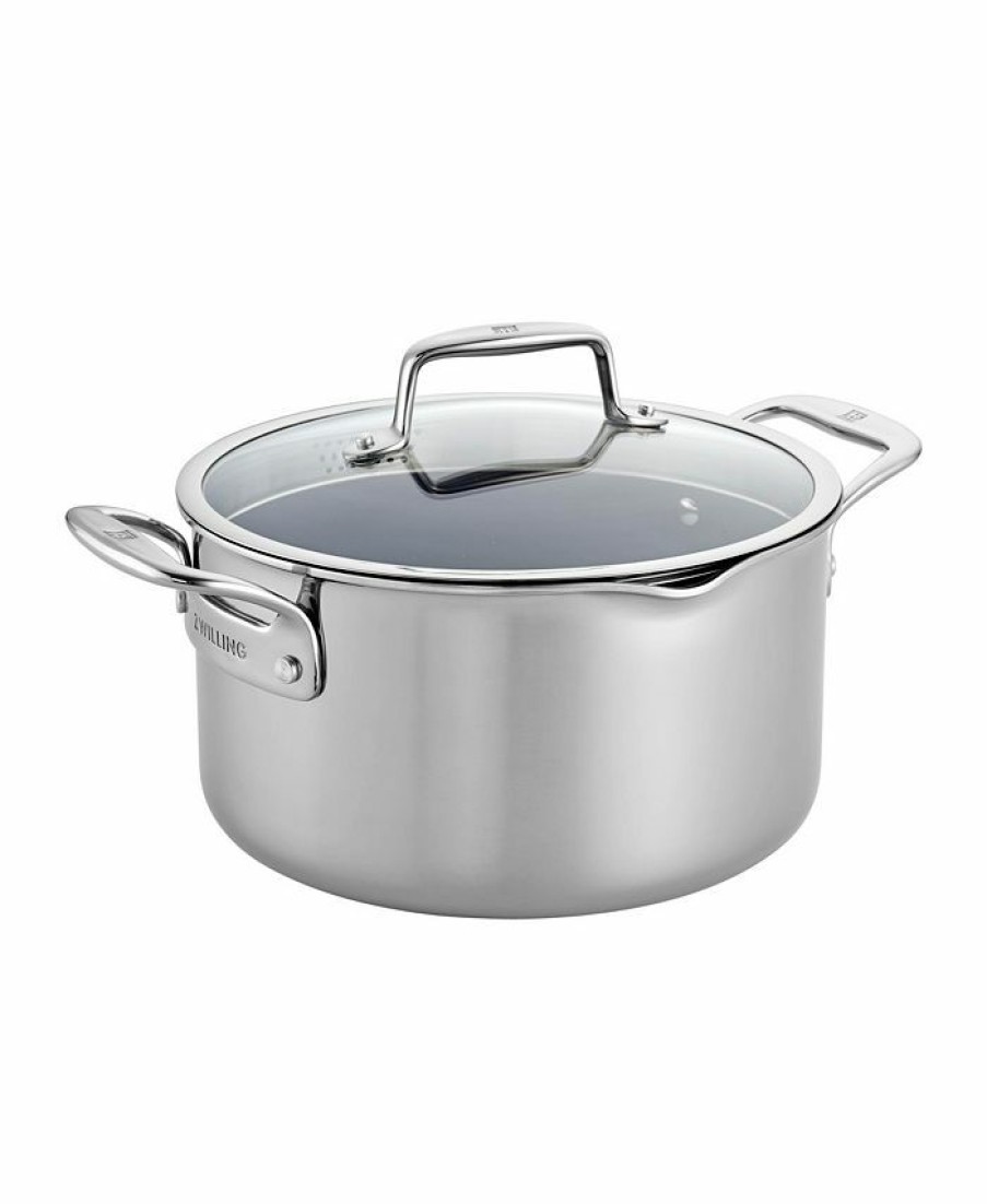 Kitchen * | J.A. Henckels Zwilling Clad Cfx 6-Qt. Dutch Oven With Strainer Lid And Pouring Spouts Stainless Steel