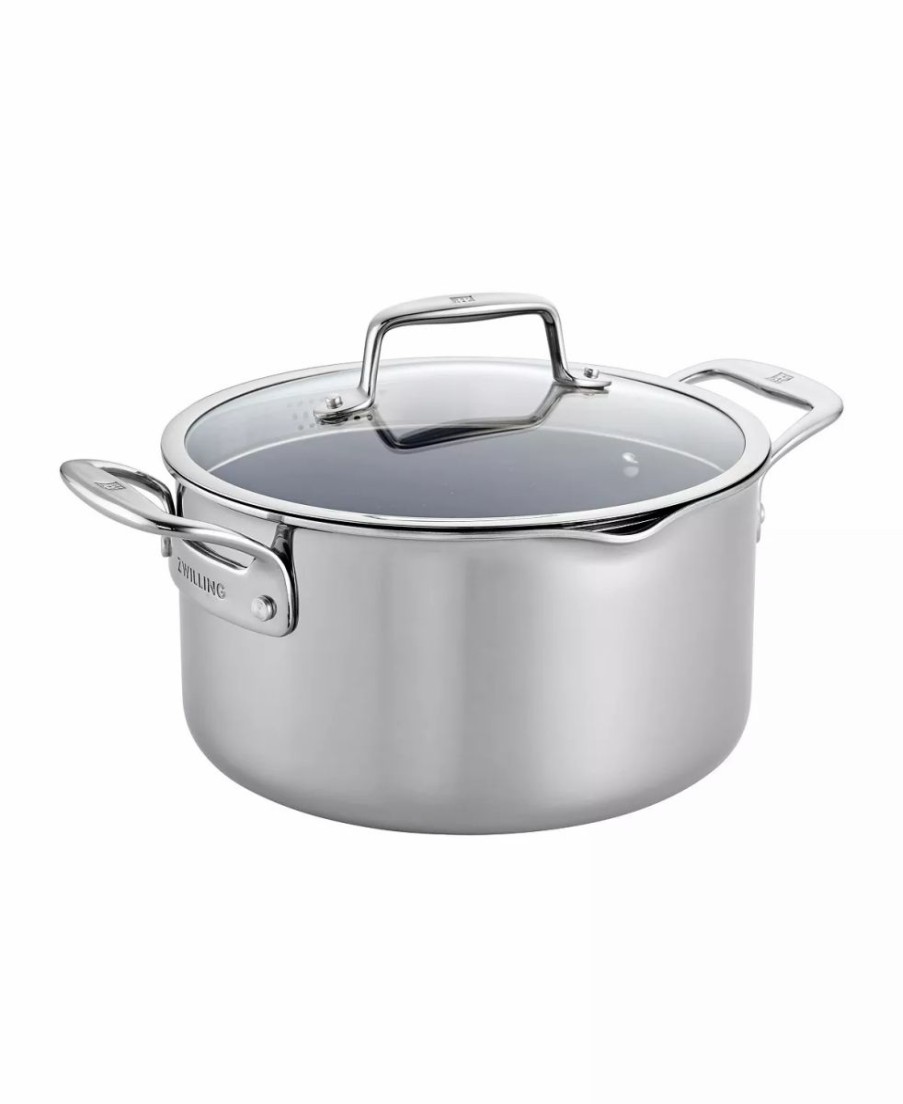 Kitchen * | J.A. Henckels Zwilling Clad Cfx 6-Qt. Dutch Oven With Strainer Lid And Pouring Spouts Stainless Steel