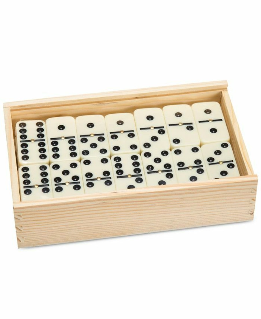 Misc_Gifts * | Trademark Global Premium Set Of 55 Double Nine Dominoes With Wood Case, 2 X 4.625 X 7.625