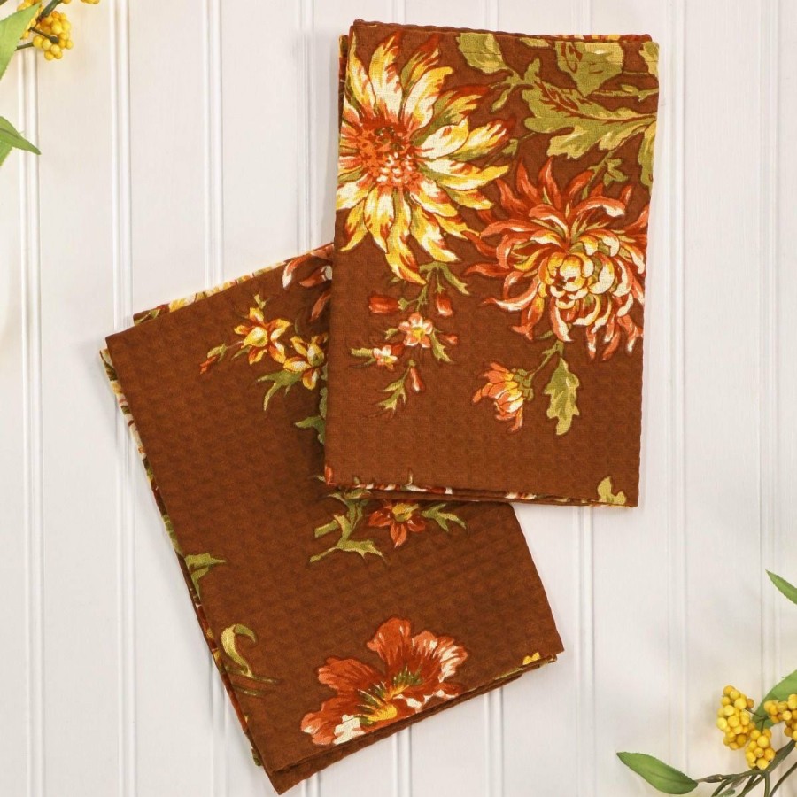 Glassware & Tabletop * | April Cornell Dahlia Days Tea Towel (Set Of 2) | Cafe