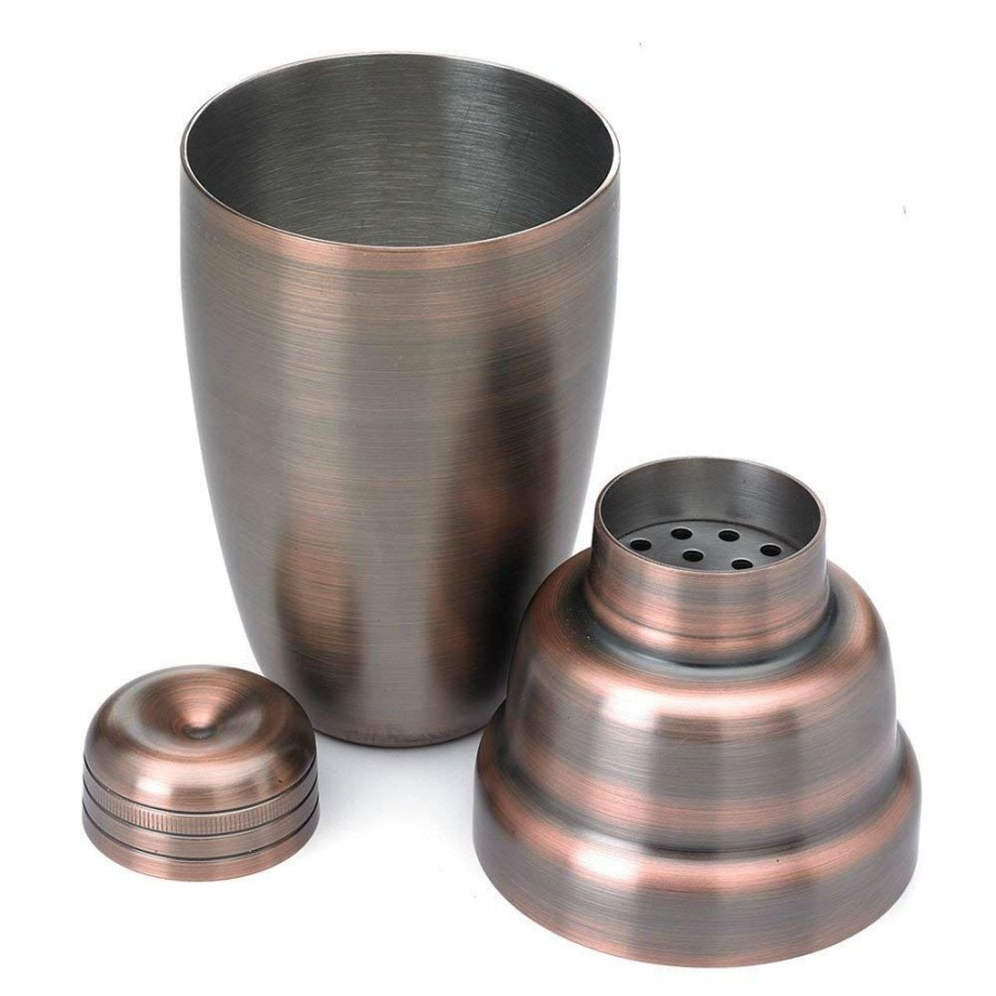 Glassware & Tabletop * | Mercer Barfly 3-Piece Heavy-Duty Cocktail Shaker Set | Antique Copper