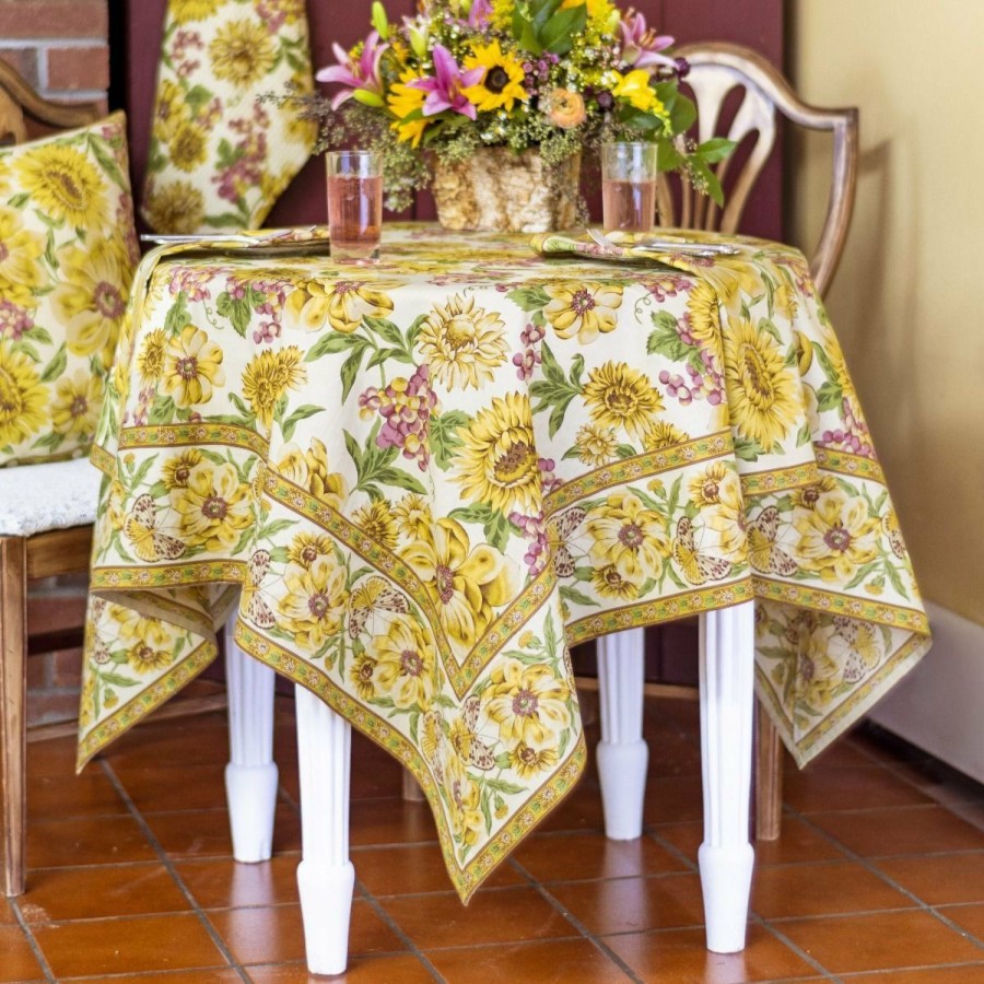 Glassware & Tabletop * | April Cornell 54 X 54 Primavera Breakfast Tablecloth | Natural