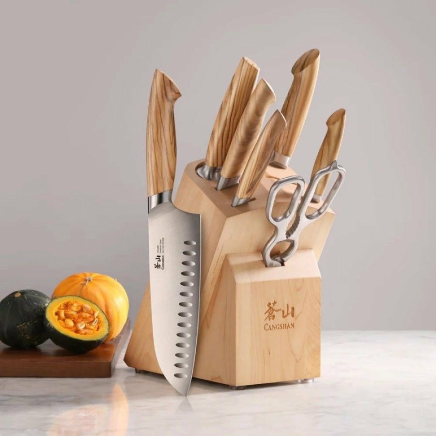 Knives * | Cangshan Cutlery Oliv Series 8-Piece Knife Block Set