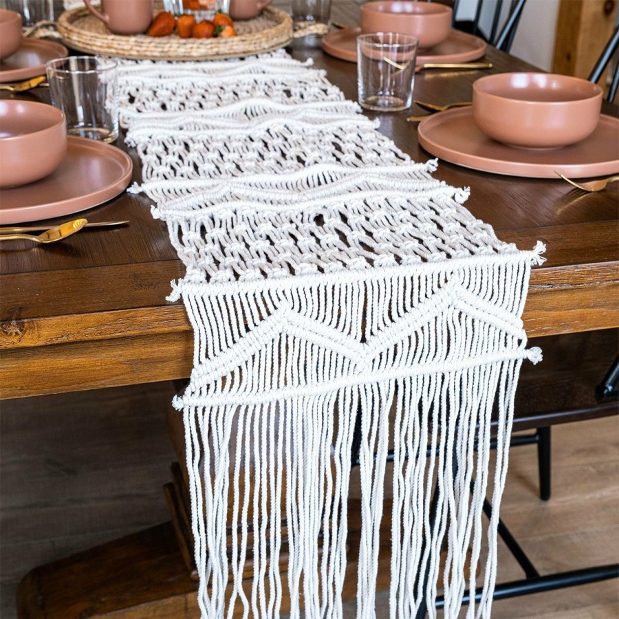 Glassware & Tabletop * | Everything Kitchens 13 X 86 Macrame Table Runner | Piper