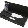 Knives * | Kyocera Ceramic Knife Set 2 Pc 5.5 Santoku & 3 Paring Black Handle/White Blade