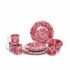 Glassware & Tabletop * | Crow Canyon Home Crow Canyon 16 Piece Enameled Dinnerware Set Red