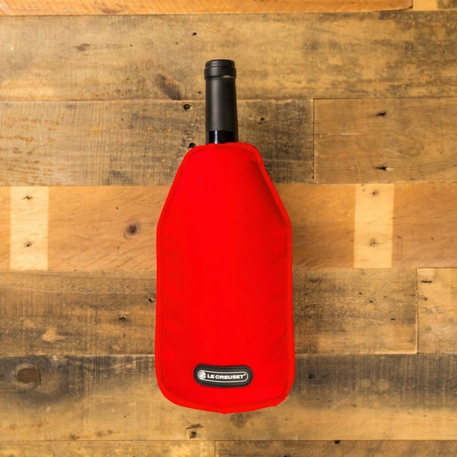 Glassware & Tabletop * | Le Creuset Wine Cooler Sleeve | Cerise/Cherry Red