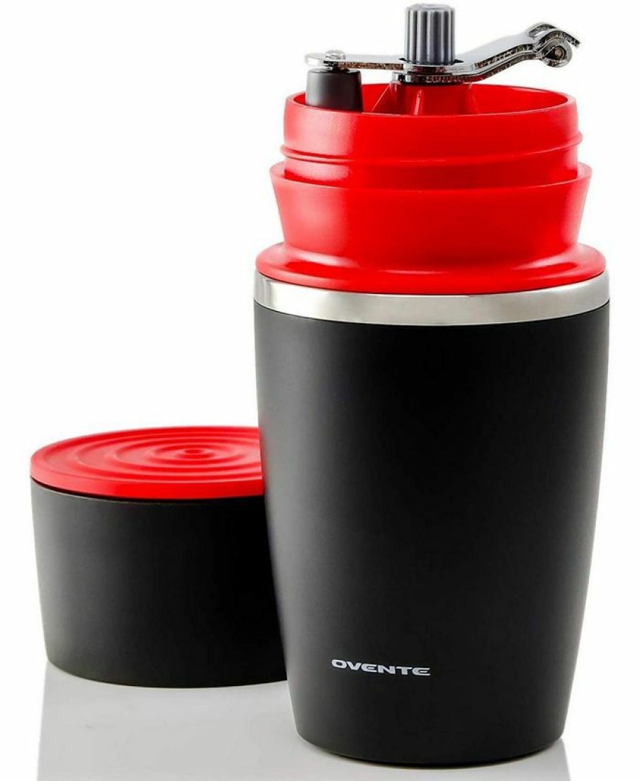 Kitchen * | Ovente Manual Coffee Grinder Red