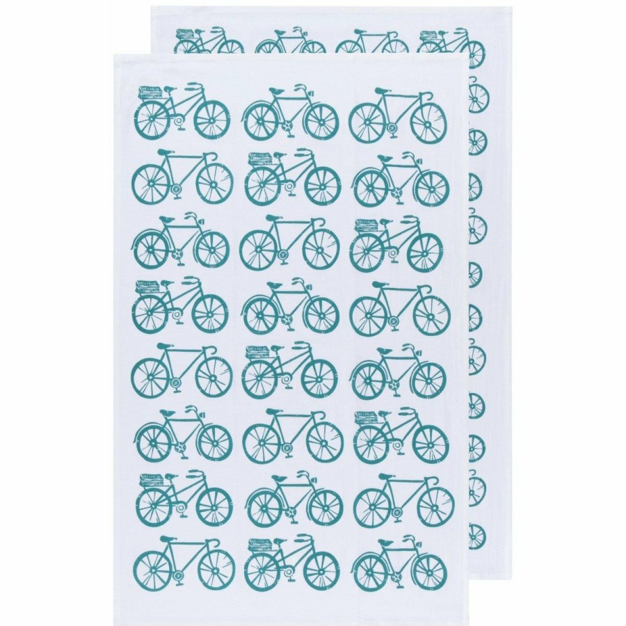 Glassware & Tabletop * | Danica Brands Now Designs By Danica Floursack Dishtowels (Set Of 2) | Peacock Bicycles