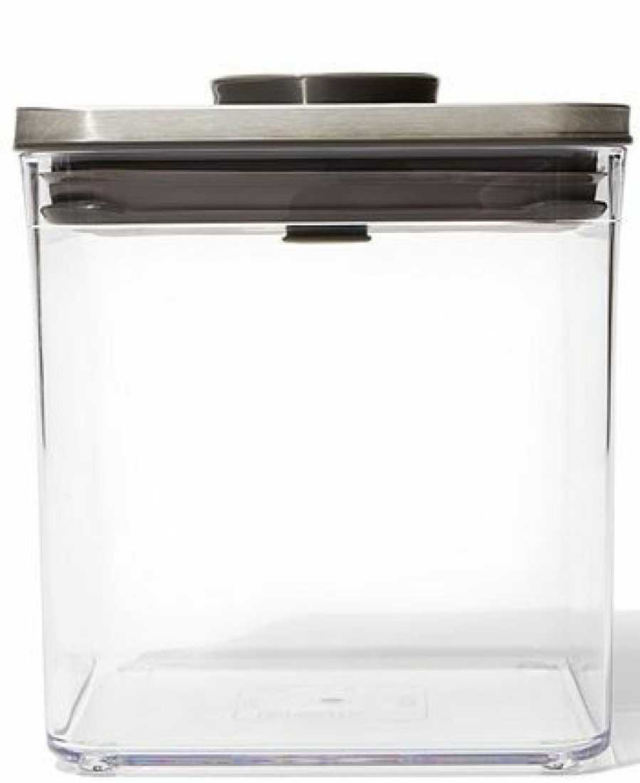 Kitchen * | Oxo Steel Pop Big Square Short 1.1-Qt. Food Storage Container Silver