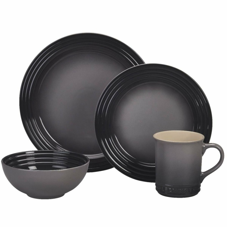 Glassware & Tabletop * | Le Creuset 16-Piece Dinnerware Set | Oyster Grey