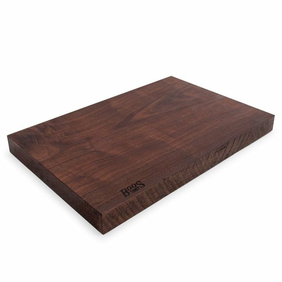 Knives * | John Boos 1887 Rustic Edge Walnut Cutting Board 21 X12