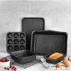 Kitchen * | Granite Stone Diamond Ckmasater 6-Piece Mineral And Diamond Infused Nonstick Space Saving Stackable Bakeware Set Black