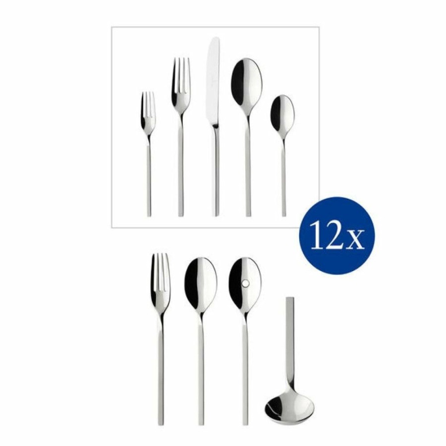 Glassware & Tabletop * | Villeroy & Boch 64-Piece Stainless Steel Flatware & Serving Set | New Wave