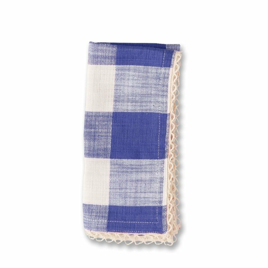 Glassware & Tabletop * | April Cornell Cottage Check Napkin (Set Of 4) | Blue