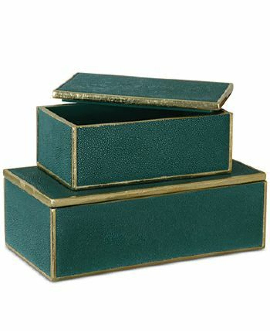 Misc_Gifts * | Uttermost Set Of 2 Karis Emerald Boxes Green