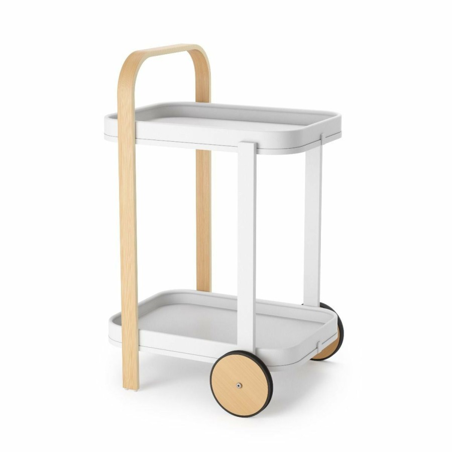 Glassware & Tabletop * | Umbra Bellwood Bar/Serving Cart | White-Natural