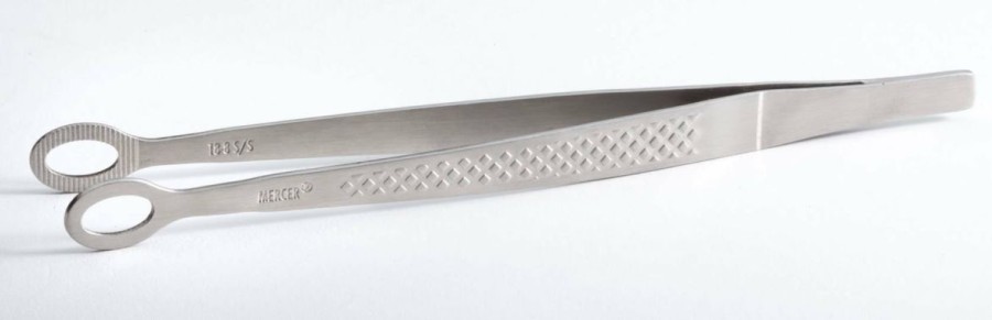 Cooks' Tools * | Mercer Culinary Flat Oval Precision Plus Stainless Steel Plating Tongs | 6.125