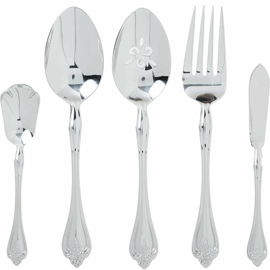 Glassware & Tabletop * | Oneida 18/0 Stainless Steel 45-Piece Flatware Set | Boutonniere