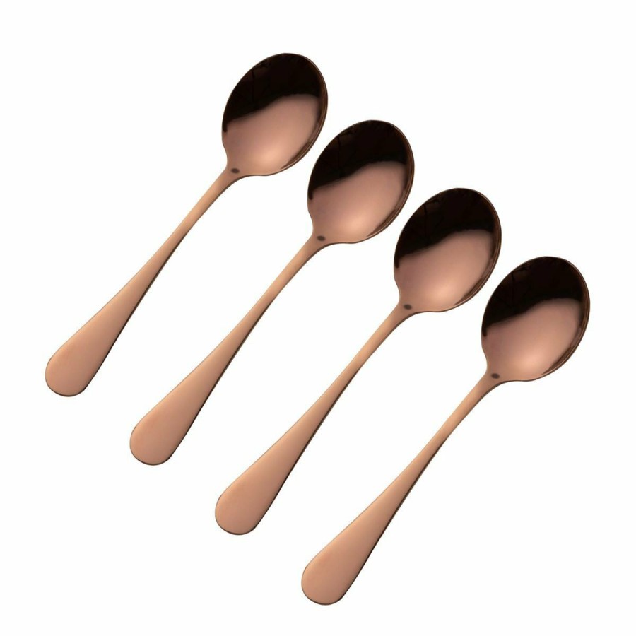 Glassware & Tabletop * | Viners Select 4-Piece Tea Spoon Set | Copper